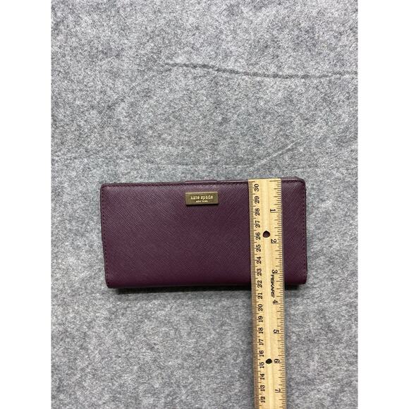 Kate Spade New York Wallet Womens Burgundy Saffiano Continental Zip Pocket - Picture 12 of 13